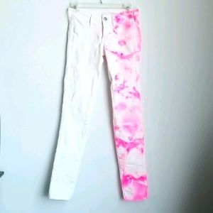 Pink tie dye jeans